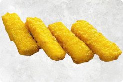 Vietnam Frozen Breaded Pangasius Finger (Swai Fish) Displayed for Export Showcase