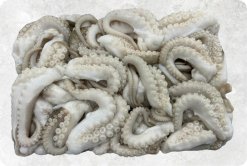 Frozen Cut Baby Octopus Displayed for Export in Vietnam