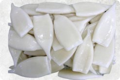 Vietnam Frozen Whole Clean Loligo Squid Tube Displayed for Export Buyers