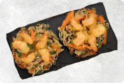 Frozen Pre-Fried Vegetable Shrimp Cake Display from Vietnam