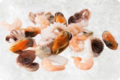 Frozen Seafood Mix beautifully displayed for customers in Vietnam