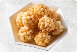 Frozen Shrimp Cubic Crouton from Vietnam on Display