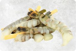 Vietnam Frozen Raw PD And PDTO Skewer Black Tiger Shrimp Displayed for Export