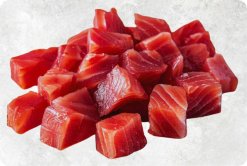 Vietnam Frozen Yellowfin Tuna Cube Display for Export Market