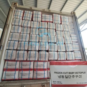 Completed seafood container loading with QC verification in Vietnam