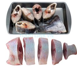Vietnam Frozen Black And Red Tilapia Steak After Cutting