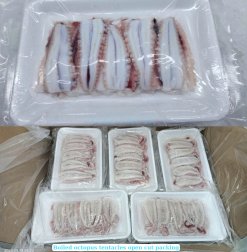 Frozen Boiled Octopus Tentacles Open Cut Sushi Vacuum Bag After IQF in Vietnam