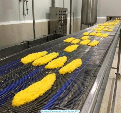 Vietnam Frozen Breaded Pangasius Fillet (Swai Fish) after Breading, Before IQF Freezing