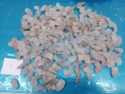 Frozen Broken Vannamei Shrimp Meat before IQF processing in Vietnam