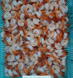 Vietnam Frozen Cooked PDTO Black Tiger Shrimp After Cooking