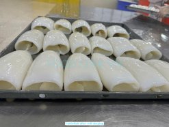 Vietnam Frozen Cuttlefish Fillet Roll Before IQF Freezing