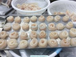 Frozen Pangasius Rose Roll (Swai Fish) Being Processed in Vietnam Seafood Factory