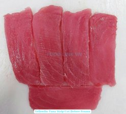 Vietnam Frozen Yellowfin Tuna Strip After Cutting Process