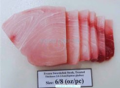 Vietnam Frozen Swordfish Steak freshly cut into portions