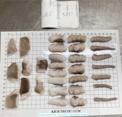 Vietnam Frozen Blanched and Boiled Poulp Squid Dice Cut (Frozen Boiled Mada Cut) after dicing