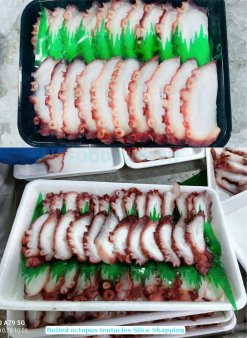 Frozen Boiled Giant Octopus Tentacles Slice Sushi After IQF Process in Vietnam