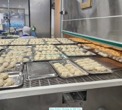 Frozen Fritter Shrimp on IQF Processing Line in Vietnam