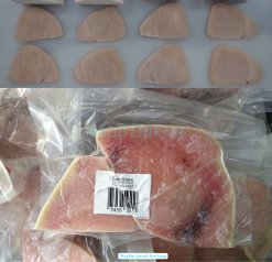 Vietnam Frozen Marlin Steak after IQF freezing and packaging