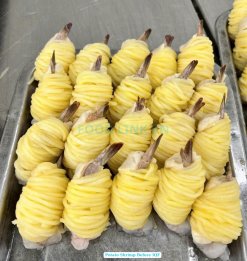 Vietnam Frozen Potato Shrimp Before IQF Freezing Process