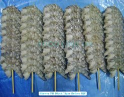 Vietnam Frozen Raw PD And PDTO Skewer Black Tiger Shrimp Before IQF Process