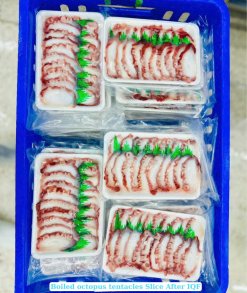 Frozen Boiled Giant Octopus Tentacles Slice Sushi Final Product Packaging in Vietnam
