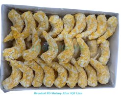 Vietnam Frozen Breaded PD Shrimp After IQF Freezing Process
