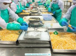 Frozen Breaded Shrimp Burger Vietnam Factory Worker Processing