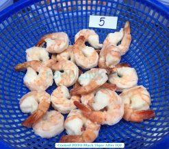 Vietnam Frozen Cooked PDTO Black Tiger Shrimp After IQF Process