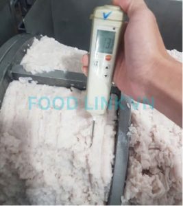 Post-refining moisture inspection in surimi processing