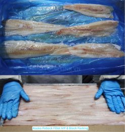 Frozen Alaska Pollock retail and bulk packing produced in Vietnam