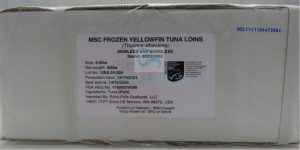 Finished tuna product cartons ready for loading