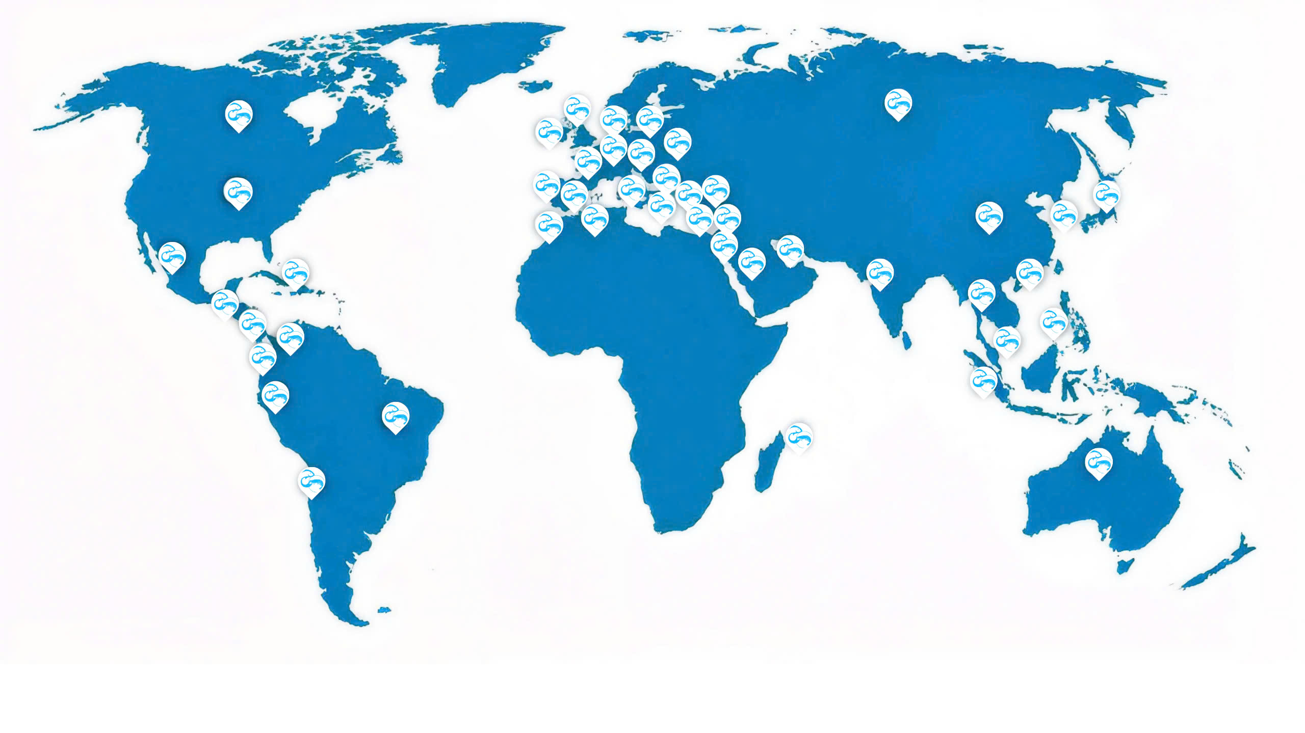 Global export markets of Seafood Link VN including Asia, Europe, Middle East, and North America