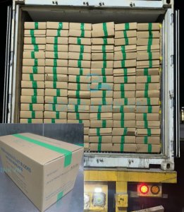 Loading OEM seafood products into container for export