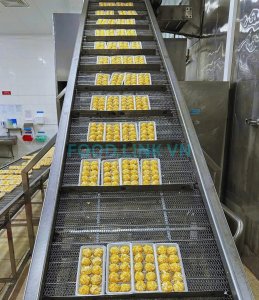 Breaded shrimp after IQF freezing in Vietnam facility